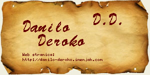 Danilo Deroko vizit kartica